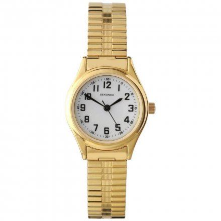 Złoty zegarek damski z rozciągliwą bransoletką Sekonda 4244