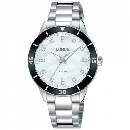 Srebrny sportowy zegarek damski Lorus z bransoletką RG245RX9