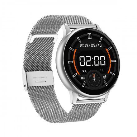 Smartwatch Pacific 09 Srebrny + Czarny Pasek | Kroki Kalorie Puls Sport Sen