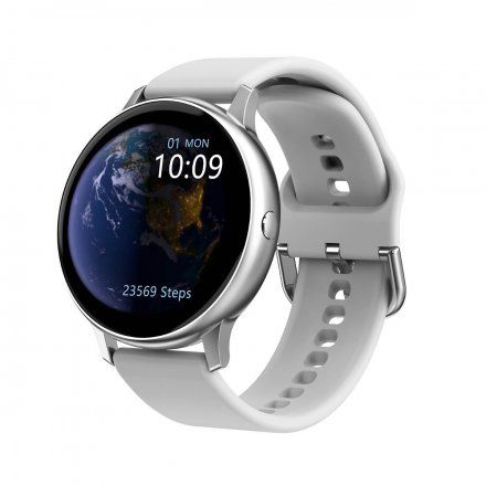 Smartwatch Pacific 09 Biały + Czarny Pasek | Kroki Kalorie Puls Sport Sen