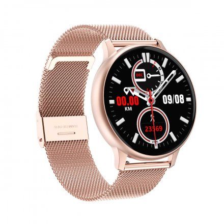 Smartwatch Pacific 09 Różowozłoty bransoletka + różowy pasek