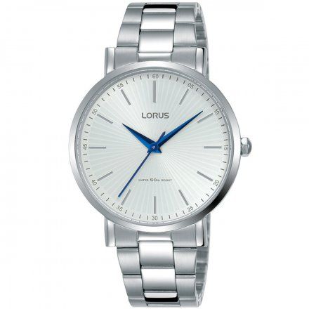 Srebrny klasyczny zegarek damski Lorus z bransoletką RG223QX9