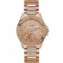 Modny damski zegarek Guess z kryształkami i bransoletką Rose Gold W1156L3