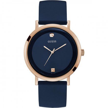 Różowozłoty zegarek Guess Supernova 44 z granatowym paskiem W1264G3