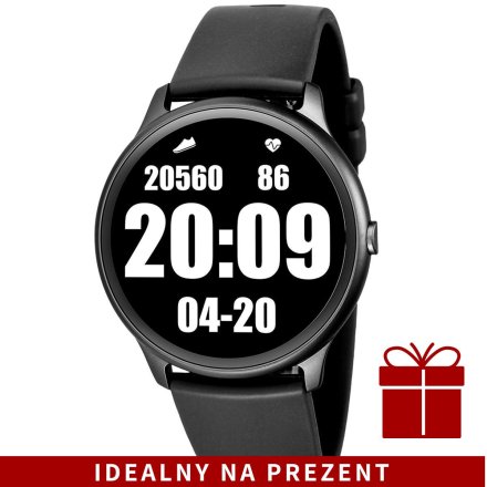 Czarny smartwatch męski damski Rubicon RNCE61 SMARUB035