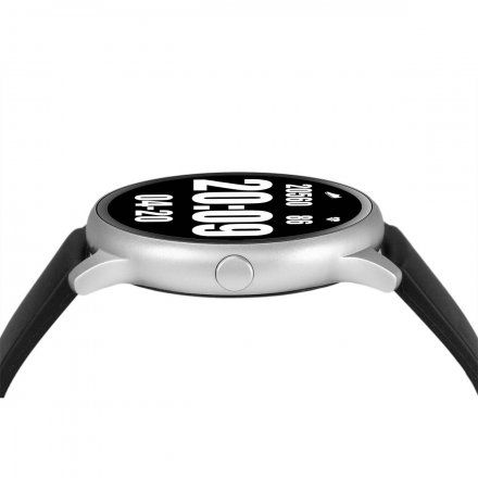 Srebrny smartwatch męski damski Rubicon z czarnym paskiem RNCE61 SMARUB038