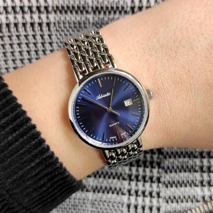 Klasyczny szwajcarski zegarek damski Adriatica z niebieską tarczą A3170.5115Q