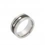 FOSSIL srebrno-czarny pierścionek męski obrączka JF00888040 r. 22