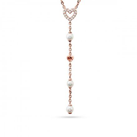 Różowozłoty długi naszyjnik Michael Kors z perełkami MKC1353A7791