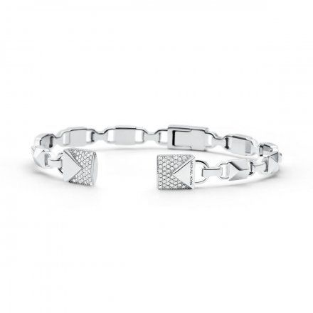 Srebrna sztywna geometryczna bransoletka Michael Kors MKC1009AN040
