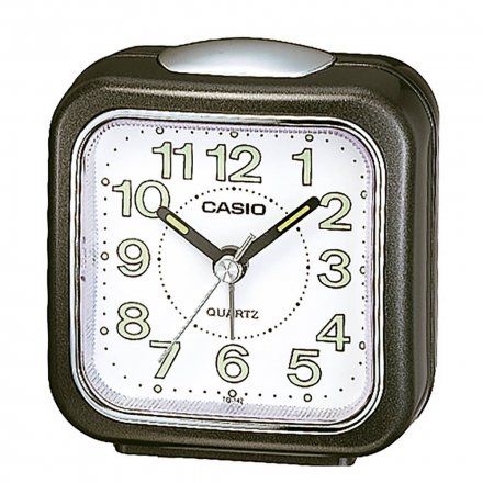 Czarny budzik Casio wskazówkowy TQ-142-1EF