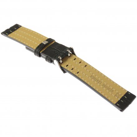 Pasek do zegarka Vostok Europe Pasek Expedition - Skóra (A559) czarny błyszcząca klamra