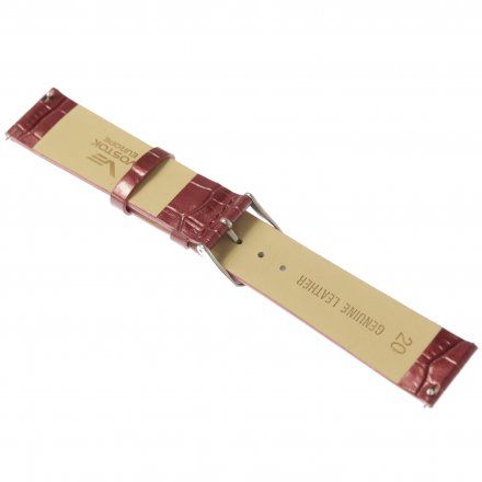 Pasek do zegarka Vostok Europe Pasek Undine - Skóra (E567) purpurowy croco stalowa klamra