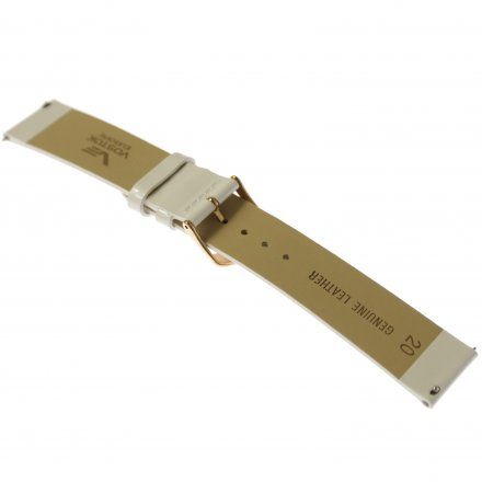 Pasek do zegarka Vostok Europe Pasek Undine - Skóra (B528) biały gładki różowa klamra
