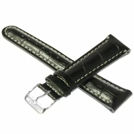 Pasek do zegarka Vostok Europe Pasek Mriya I - Skóra czarny klamra srebrna