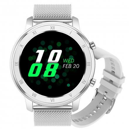 Smartwatch Pacific 17-1 + biały pasek | Puls Ciśnienie Kalorie Kroki Tlen