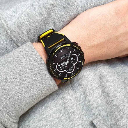 Smartwatch z funkcją rozmowy Pacific 12-3 Żółty GPS Puls Kompas Kroki