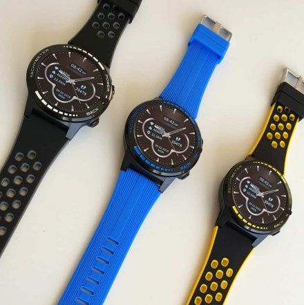 Smartwatch z funkcją rozmowy Pacific 12-3 Żółty GPS Puls Kompas Kroki