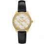 Złoty zegarek damski Guess Sugar z czarnym paskiem GW0098L3 