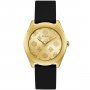 Złoty zegarek damski Guess Peony G z czarnym paskiem GW0107L2