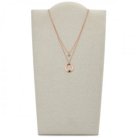 Różowozłoty naszyjnik Fossil retro zawieszki JF03546791