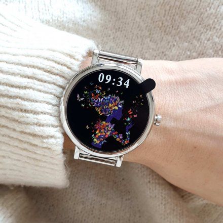 Srebrny smartwatch damski Rubicon RNBE64 SMARUB050
