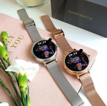 Srebrny smartwatch damski Rubicon RNBE64 SMARUB050