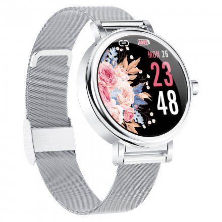 Srebrny smartwatch damski Rubicon RNBE64 SMARUB050
