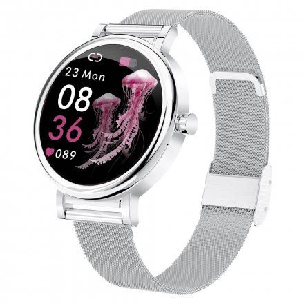 Srebrny smartwatch damski Rubicon RNBE64 SMARUB050