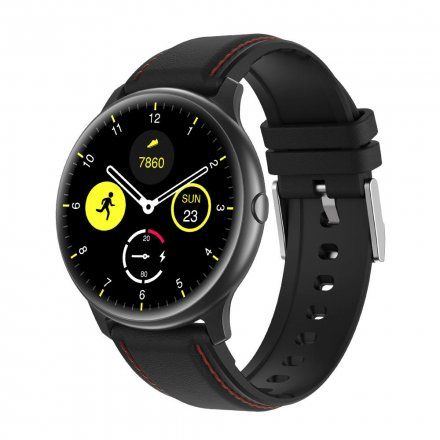 Smartwatch z czarnym paskiem G.Rossi G.RSWSF1 Kompas Kroki Puls