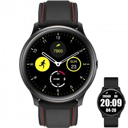 Czarny smartwatch G.Rossi + czarny pasek G.RSWSF1-1A1-1