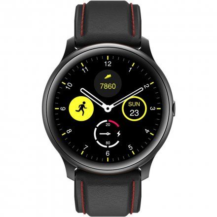 Smartwatch z czarnym paskiem G.Rossi G.RSWSF1 Kompas Kroki Puls