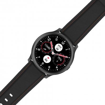 Smartwatch z czarnym paskiem G.Rossi G.RSWSF1 Kompas Kroki Puls