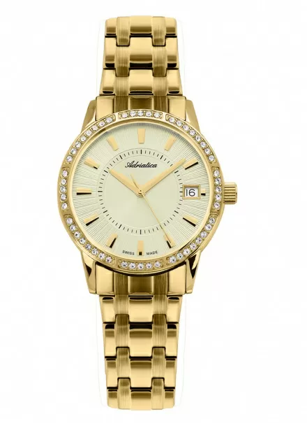 Zegarek Damski Adriatica na bransolecie A3602.1111QZ - Swarovski Zegarek Swiss Made