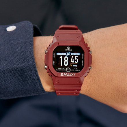 Smartwatch Marea bordowy sportowy B57008-3 Ciśnienie Tlen Puls Kroki Kalorie Dystans