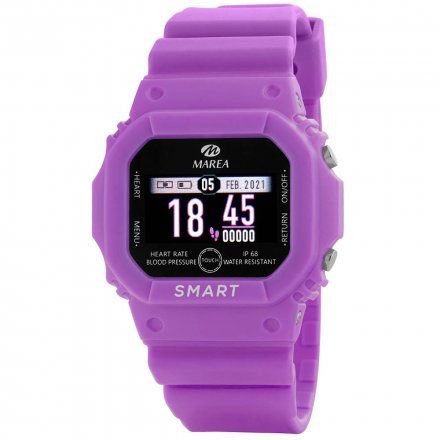 Smartwatch dla dzieci Marea fioletowy sportowy B60002-4 Ciśnienie Tlen Puls Kroki Kalorie Dystans