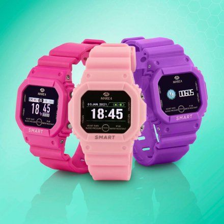 Smartwatch dla dzieci Marea różowy sportowy B60002-5 Ciśnienie Tlen Puls Kroki Kalorie Dystans