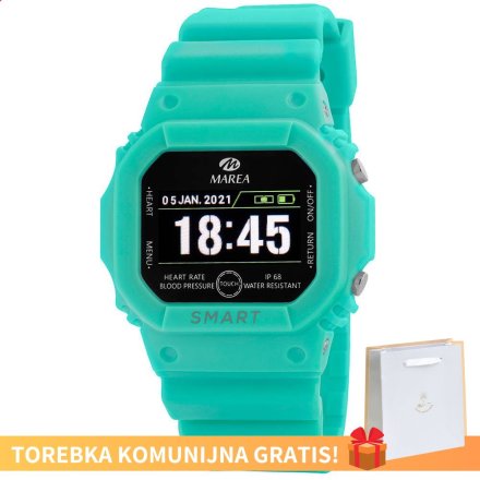 Smartwatch dla dzieci Marea turkusowy sportowy B60002-7 Ciśnienie Tlen Puls Kroki Kalorie Dystans