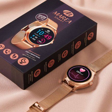 Srebrny Smartwatch Marea B59005-4 bransoletka + fioletowy pasek