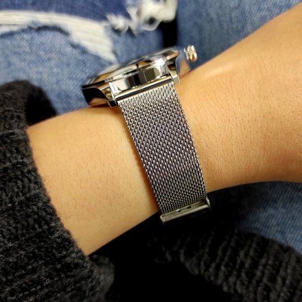 Srebrny Smartwatch Marea B59005-4 bransoletka + fioletowy pasek