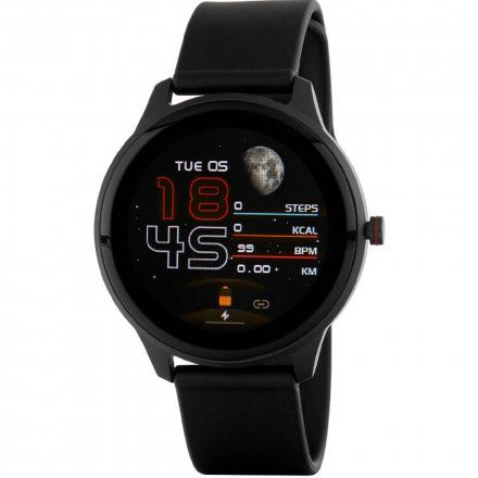 Czarny okrągły smartwatch Marea B61001/1 Kroki Kalorie Puls Ciśnienie