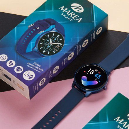 Czarny okrągły smartwatch Marea B61001/1