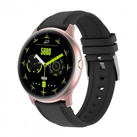Różowozłoty smartwatch G.Rossi + biały pasek G.RSWSF1-4C2-1