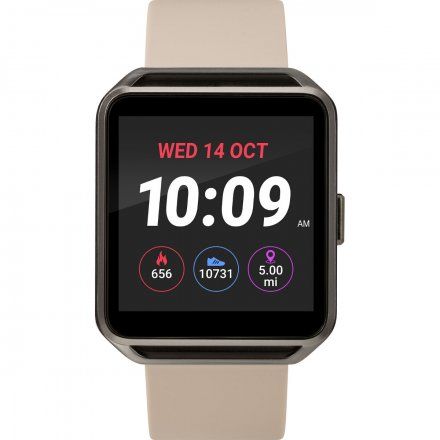 Beżowy smartwatch Timex iConnect kwadratowy + TOREBKA GRATIS! TW5M31800