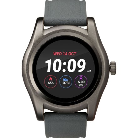 Szary smartwatch z funkcją rozmowy Timex iConnect okrągły