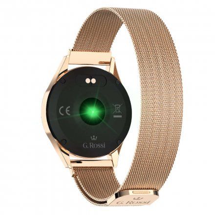 Złoty smartwatch damski G.Rossi + czarny pasek GRSWBF2-4D1-2