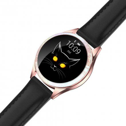 Różowozłoty smartwatch damski G.Rossi + czarny pasek GRSWBF2-4D2-2