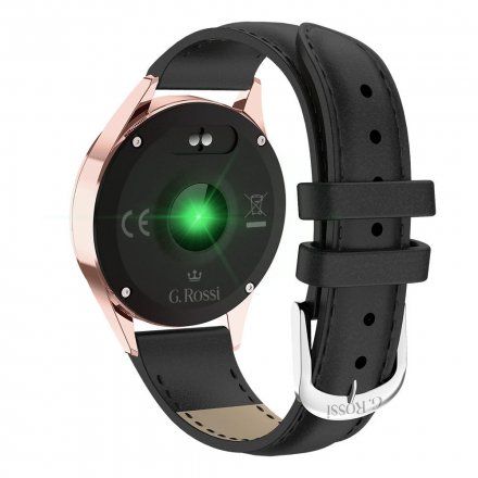 Różowozłoty smartwatch damski G.Rossi + czarny pasek GRSWBF2-4D2-2