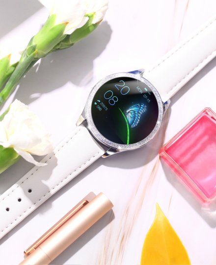 G.Rossi GRSWBF2 srebrny smartwatch biały pasek Puls Kroki Ciśnienie