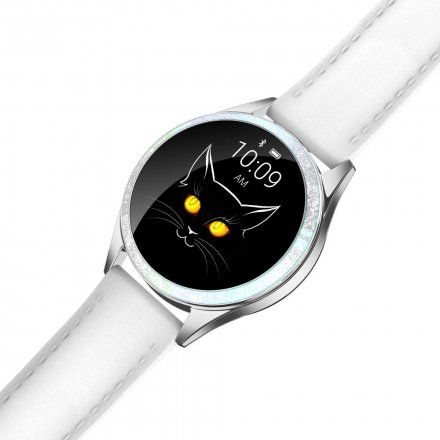 G.Rossi GRSWBF2 srebrny smartwatch biały pasek Puls Kroki Ciśnienie